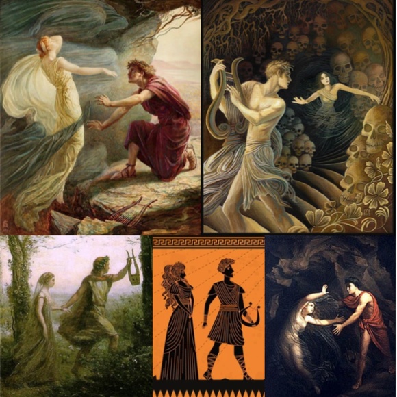 Orpheus & Eurydice Greek Mythology Handmade Necklace, Lyre, Music, Skulls, Heart - Picture 2 of 15